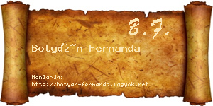 Botyán Fernanda névjegykártya
